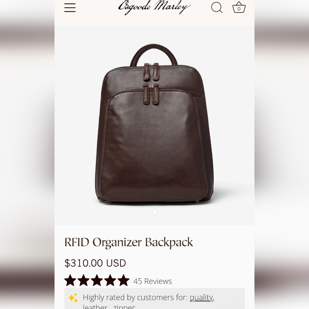 GRAY Leather Backpack - Picture 10 of 11